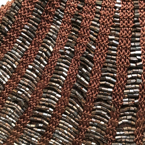 NWT Clara Kasavina NWT "Trix" Brown Beaded Bag - Picture 3 of 7